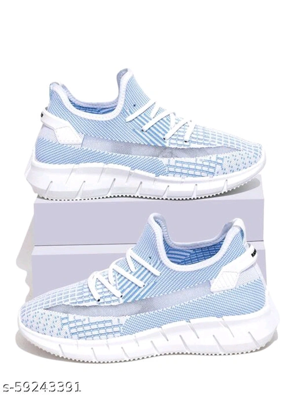 Teal Woven Design Sneakers For Men - 10