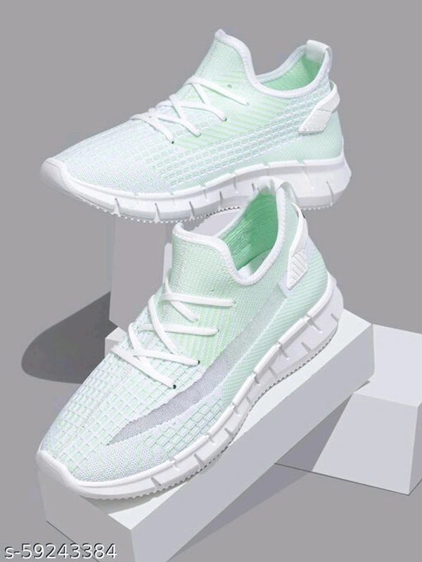 Teal Woven Design Sneakers For Men - 7
