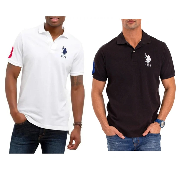 Buy U.S POLO Tshirts pack of 2 - XL, White Black
