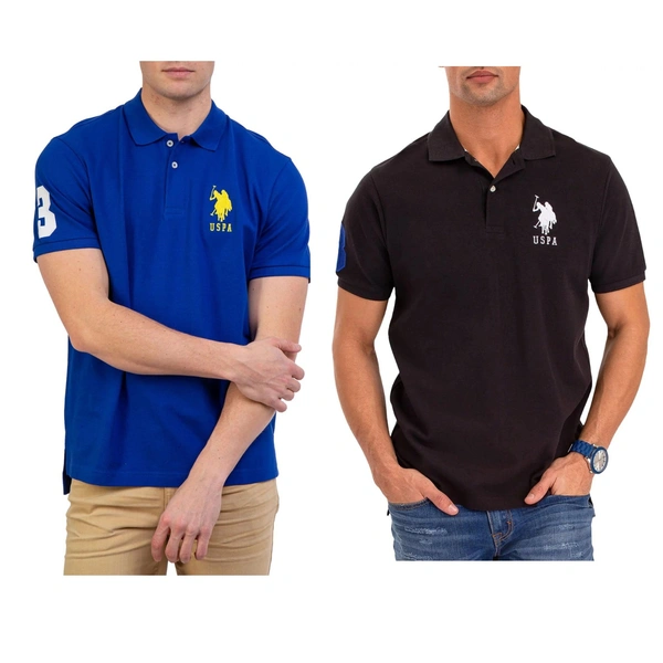 Buy U.S POLO Tshirts pack of 2 - XL, Blue Black