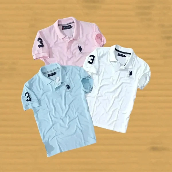 Buy U.S POLO Tshirts pack of 3 - M