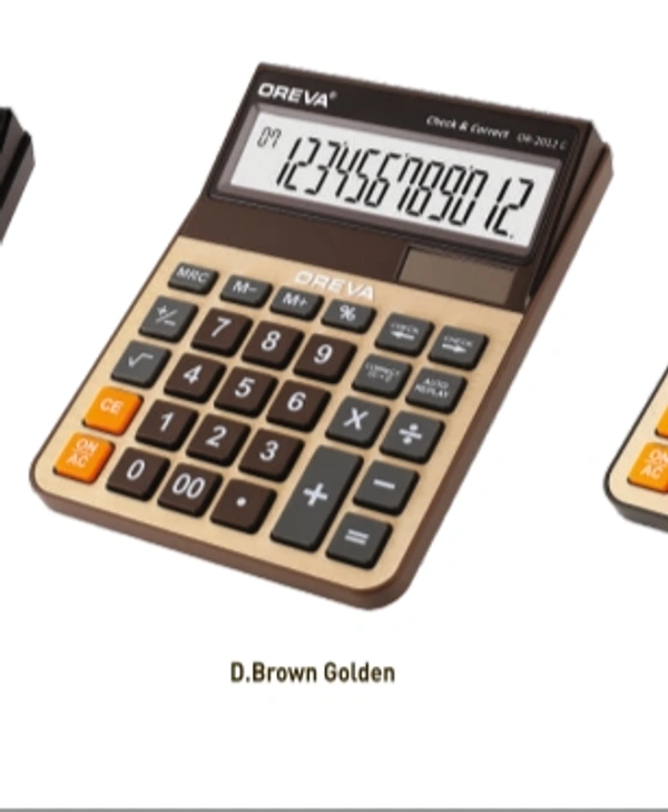 Oreva OR-2012-C Calculator  - D. Brown Golden