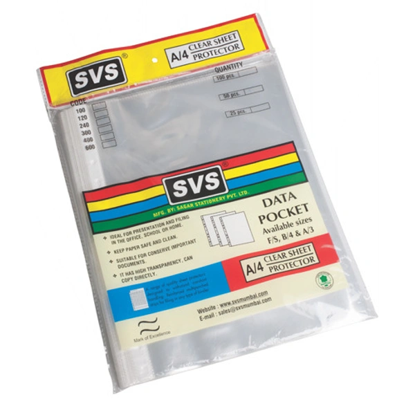Sheet Protector Folder A/4 Size 150 Mic Code-600 (50pc Pkt) - PP White