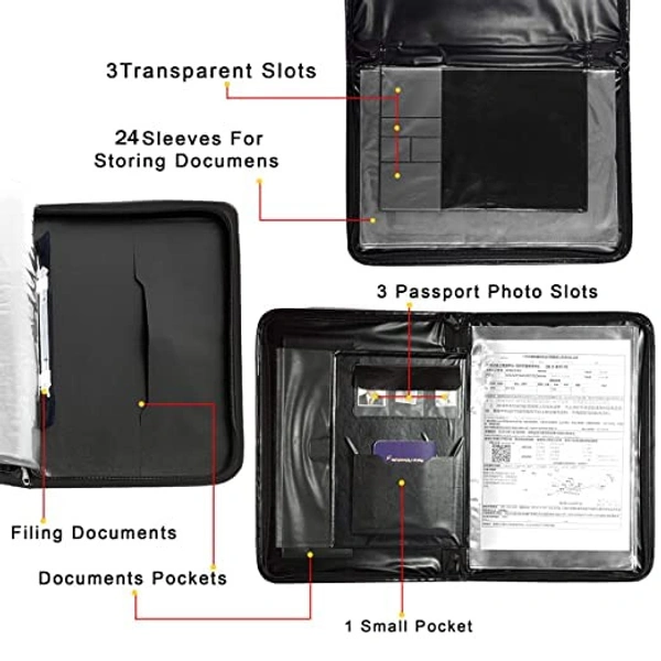 PU Leather Multipurpose File Sleeve A4 Professional Files and Folders to Store Certificate, Legal Size Documents for Home, Office, School Aristo File - 18 Folder