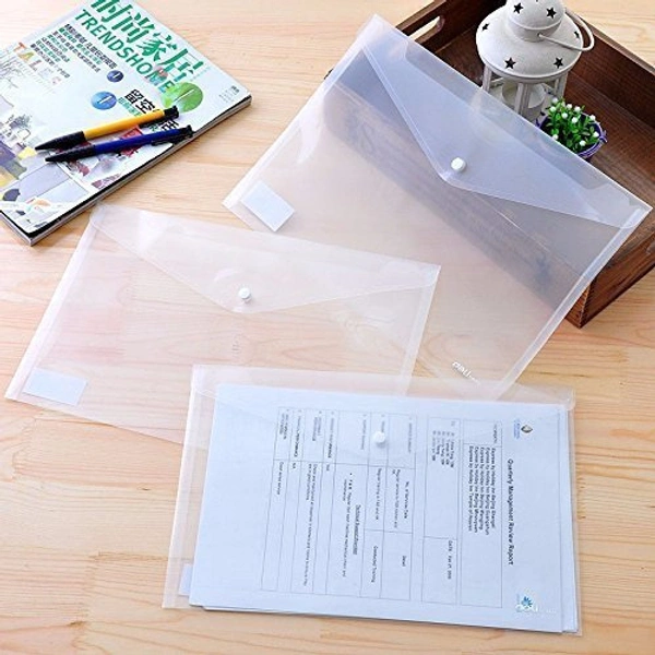 Button File Transparent Clear 14 Mic (12pc Pack)