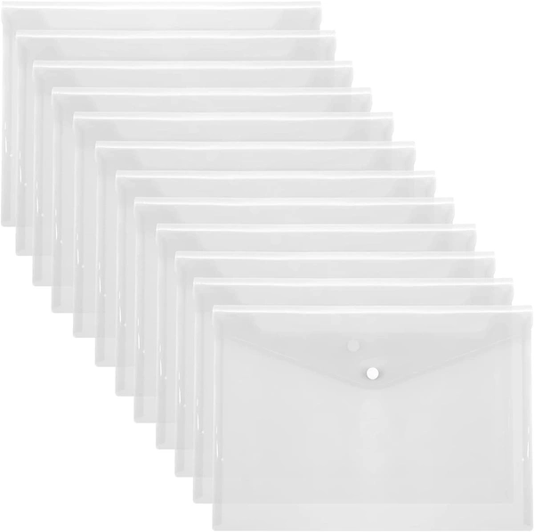 Button File Transparent Clear 14 Mic (12pc Pack)