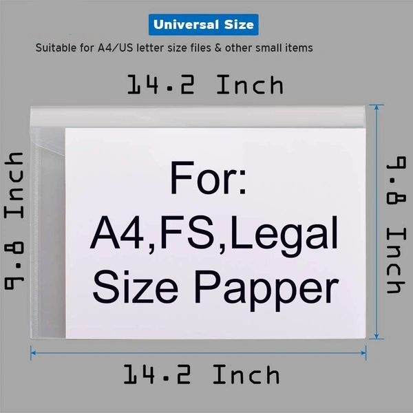 Button File Transparent Clear 14 Mic (12pc Pack)