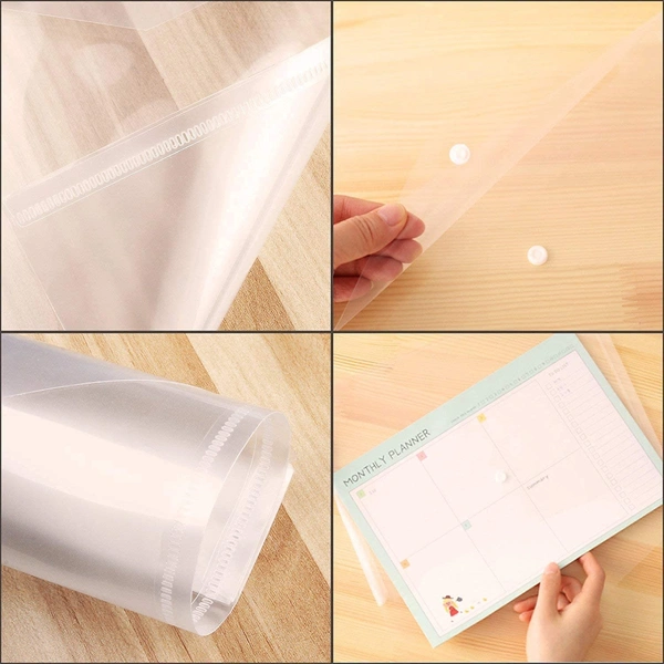 Button File Transparent Clear 14 Mic (12pc Pack)