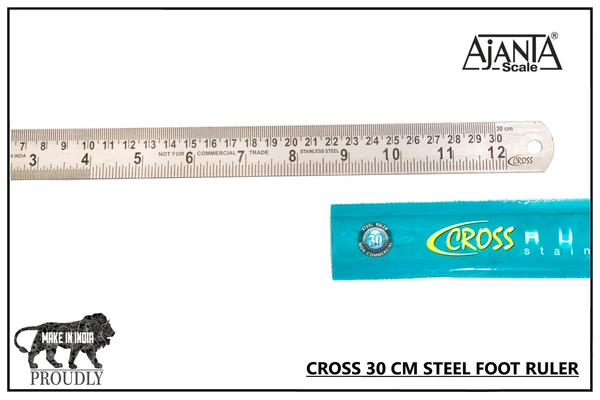 Steel Scale Cross 30cm 1 Feet Best Quality 
