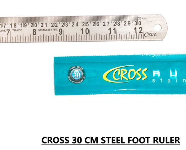 Steel Scale Cross 30cm 1 Feet Best Quality 