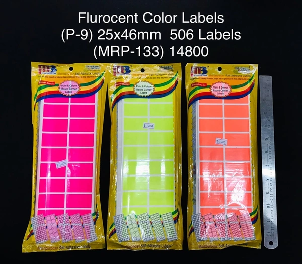Flurocent Sticker Labels P-9 - Pink