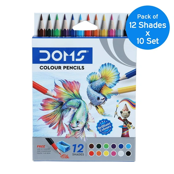 Doms Pencil Color Half (MRP-30) - 12 Color Set