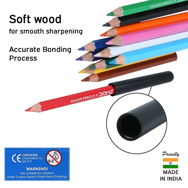 Doms Pencil Color Half (MRP-30) - 12 Color Set