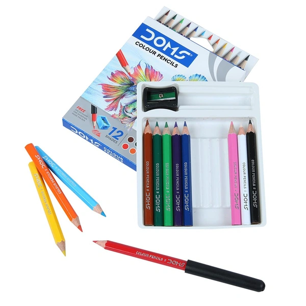 Doms Pencil Color Half (MRP-30) - 12 Color Set
