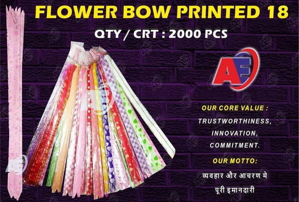 Flower Bow Ribbon 18mm (10 Ribbons In Pack)