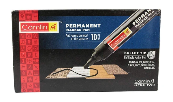 Camel Bold-E Permanent Marker (10pc) - Red