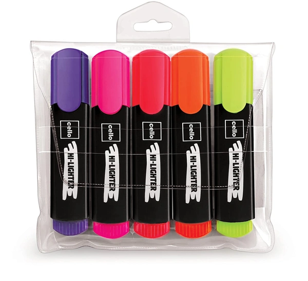 Cello Office Highlighter ASS (5pc) Set