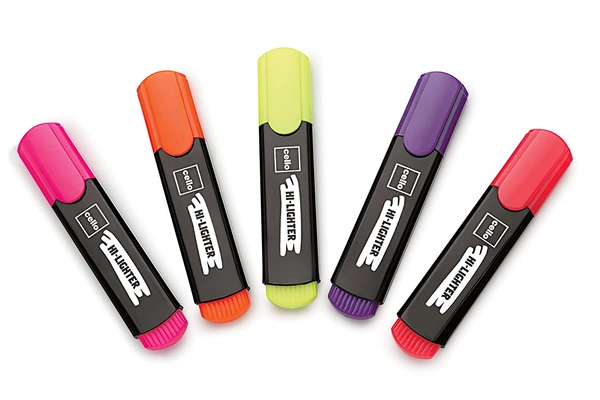 Cello Office Highlighter ASS (5pc) Set