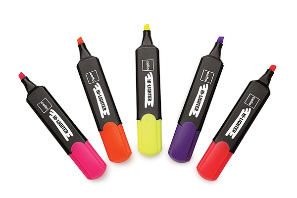 Cello Office Highlighter ASS (5pc) Set