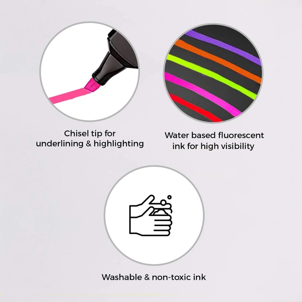 Cello Office Highlighter ASS (5pc) Set