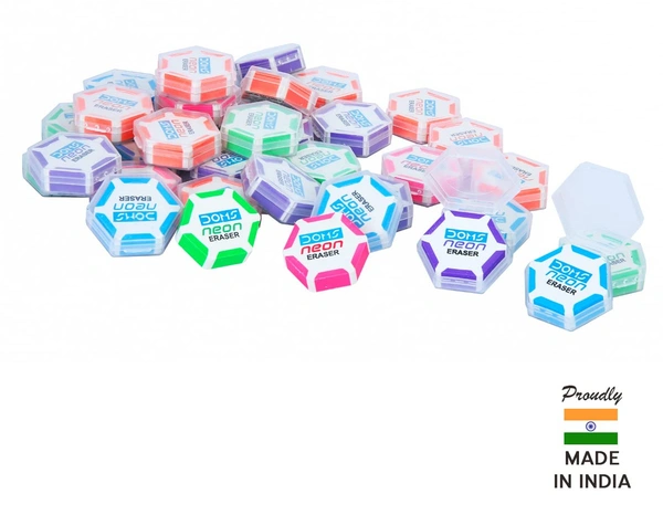 Doms Neon Hexa Eraser 5 MRP