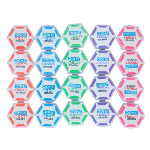 Doms Neon Hexa Eraser 5 MRP