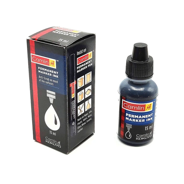 Camlin Permanent Marker Ink 15ML (25 MRP) - Black