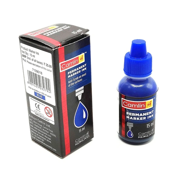 Camlin Permanent Marker Ink 15ML (25 MRP) - Blue