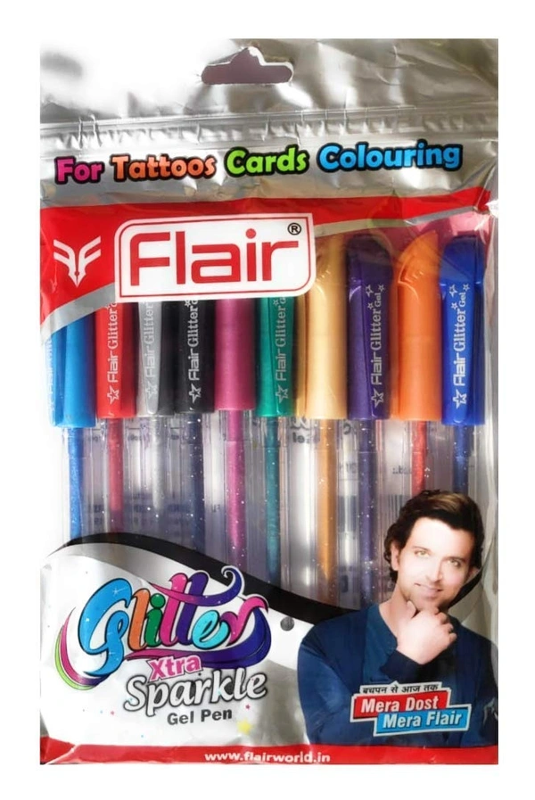 Flair Glitter Pen 10 Color Set (ASS)