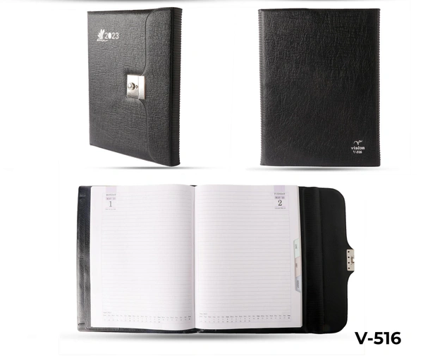 V-516 Diary 2023 B5 Nescafe Key Lock Folder Black