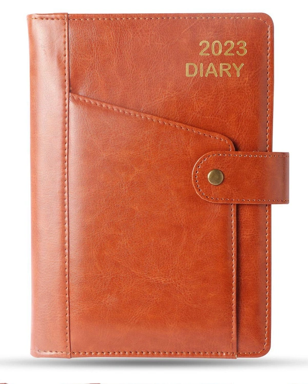 V-505 Diary 2023 A5 1 Dt. PU W/Button & Pocket