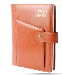 V-505 Diary 2023 A5 1 Dt. PU W/Button & Pocket