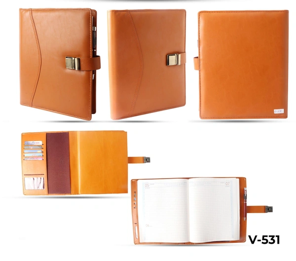 V-531 Diary 2023 B5 Chairman Natural Folder Special W/Pen & Box