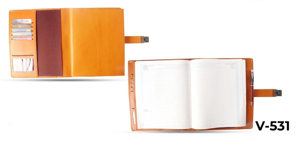 V-531 Diary 2023 B5 Chairman Natural Folder Special W/Pen & Box