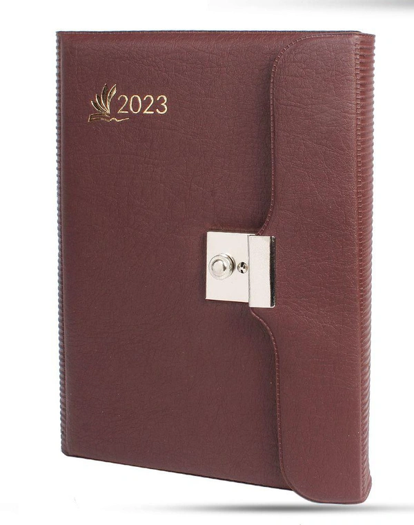 V-515 Diary 2023 B5 Nescafe Key Lock Folder Brown