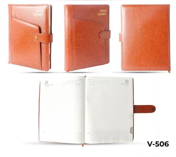 V-506 Diary 2023 B5 Nescafe 1 Dt. Pu W/Button Pocket