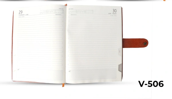 V-506 Diary 2023 B5 Nescafe 1 Dt. Pu W/Button Pocket