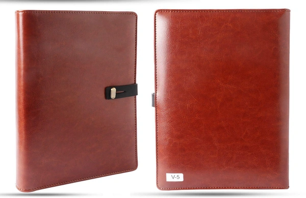 V-5 Diary Folder with 8000 mAh Power Bank and Phone Stand W/Exclusive Box