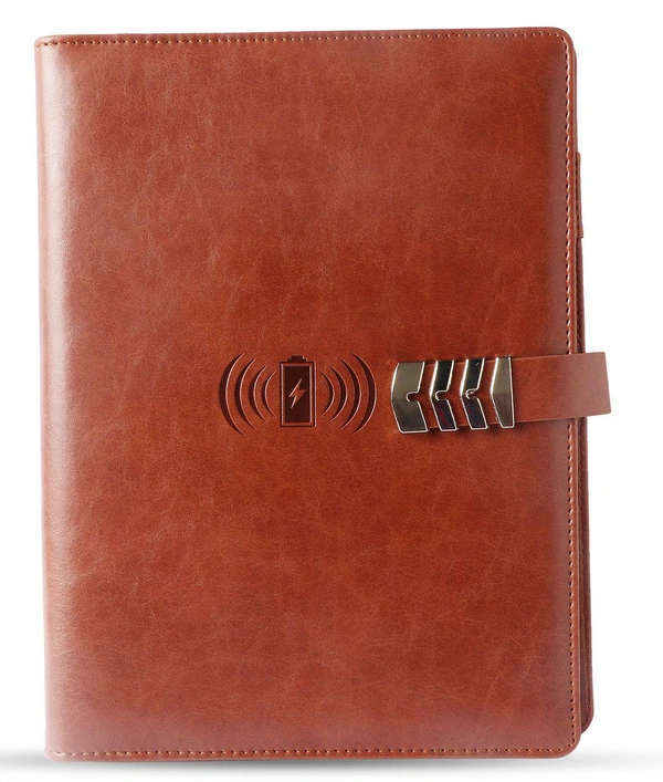 V-3 Diary Folder with 8000 mAh Power Bank and Phone Stand W/ Wireless Charger
