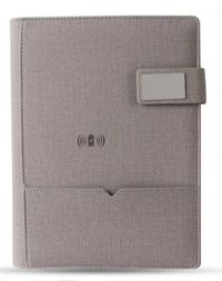 V-9 Diary Folder with 8000 mAh Power Bank 16 GB USB & Wireless Charger