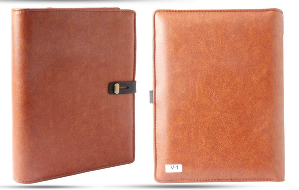 V-1 Diary Folder with 8000 mAh Power Bank and Phone Stand W/Exclusive Box