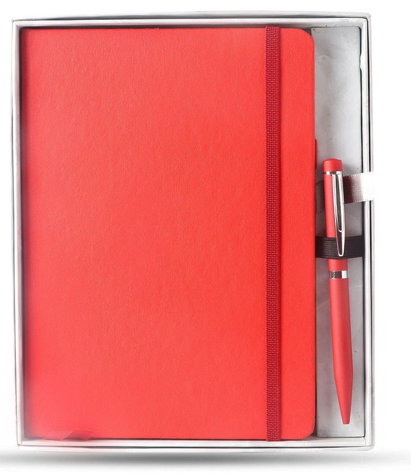 V-913 Gift Set Diary W/ Pen & Regular Box - Red