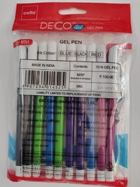 Cello Deco Gel Pen (Pack of 10) - Blue