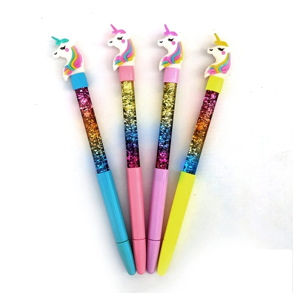 Unicorn Water Glitter Gel Pen (12pc Pack) - Blue
