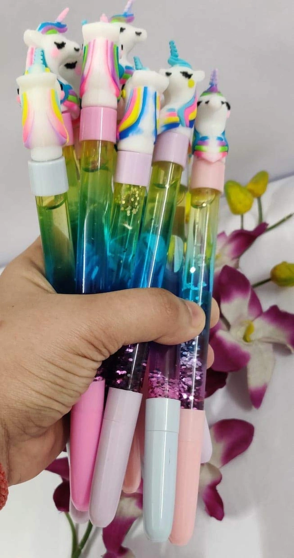 Unicorn Water Glitter Gel Pen (12pc Pack) - Blue