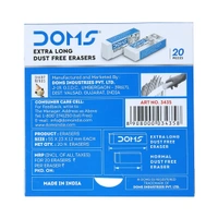 Doms Eraser Non-Dust Long (5 MRP)(20pc Pack)