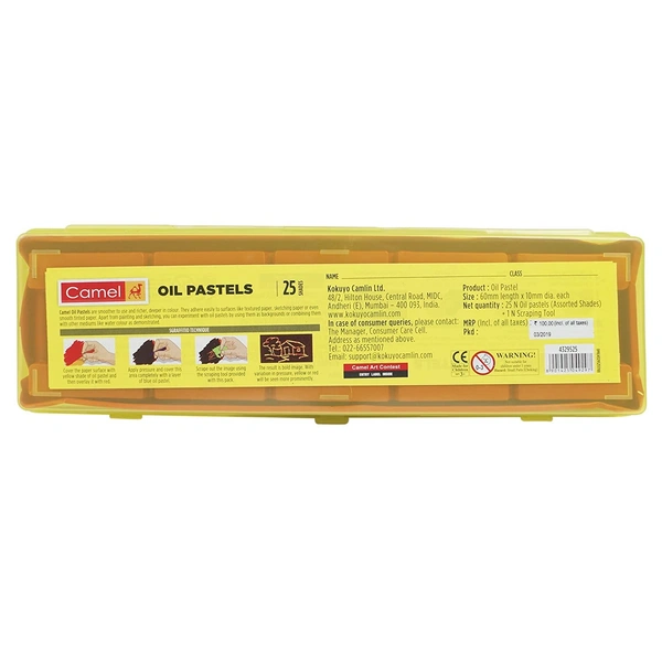 Camel Oil Pastel 25 Shades Plastic Box MRP-120