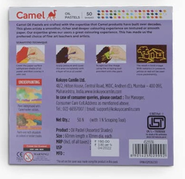 Camel Oil Pastel 50 Shades MRP-190