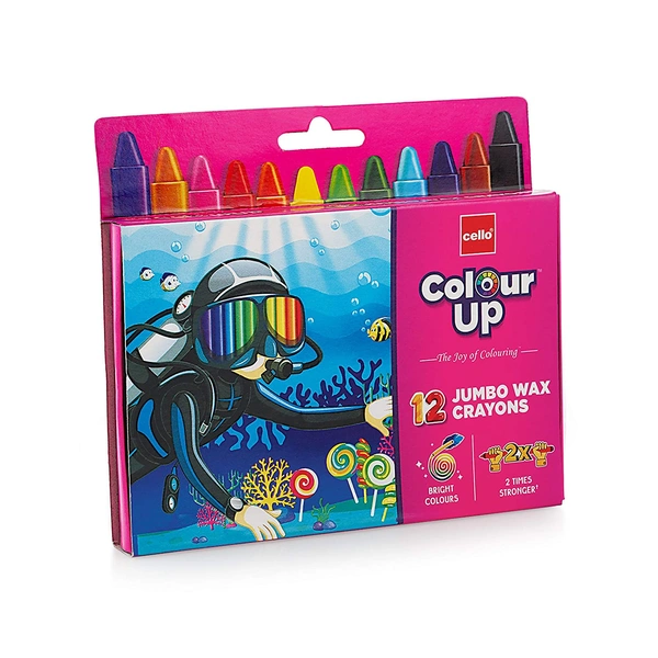 Cello ColourUp Wax Crayons Jumbo 12 Shades