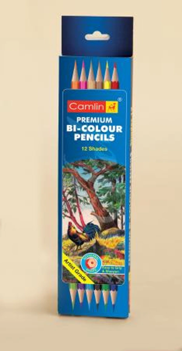 Camlin Premium Bi-colour Pencil Color 12 Shades